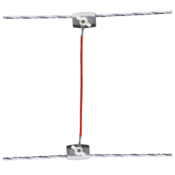 Przewód - kabel z dwoma zaciskami łączący liny 5-6,5mm (ocynkowany)